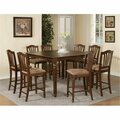 East West Furniture 5 Piece Counter Height Dining Set-Square Gathering Table With 4 Stools CHEL5-MAH-C